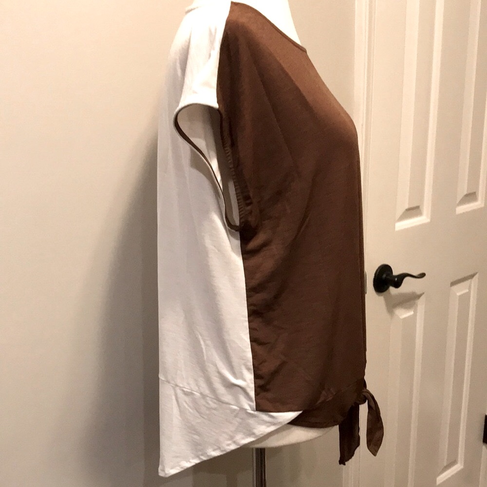Two-Tone Tie-Front Knit Top - Picture 5 of 8